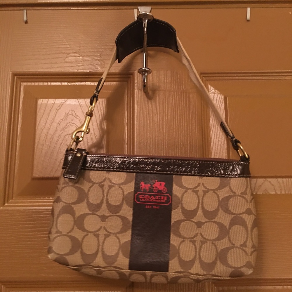 Coach Signature Jacquard Heritage Stripe Shoulder Bag